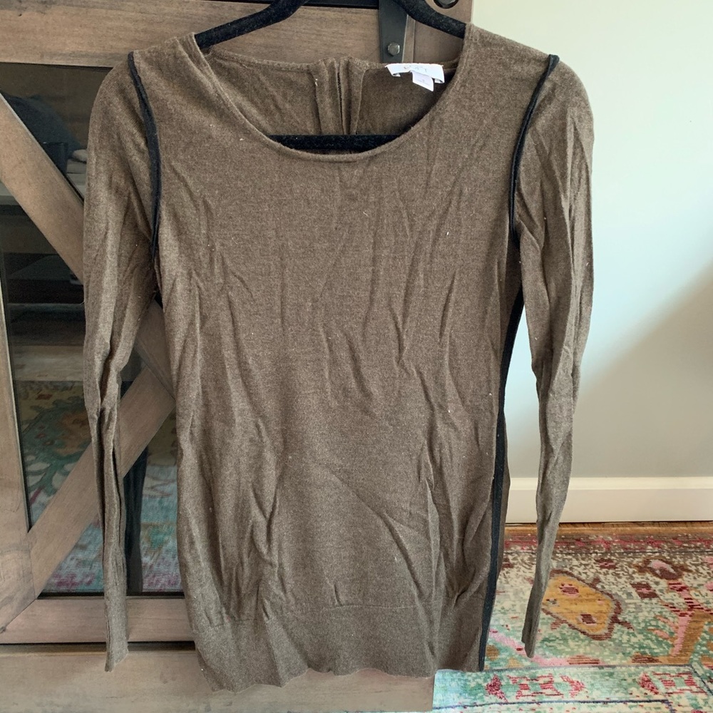 LOFT dark olive/brown long sleeve